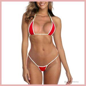 Micro Bikini G-String Thong Minimal Coverage Swimsuit Nylon Spandex